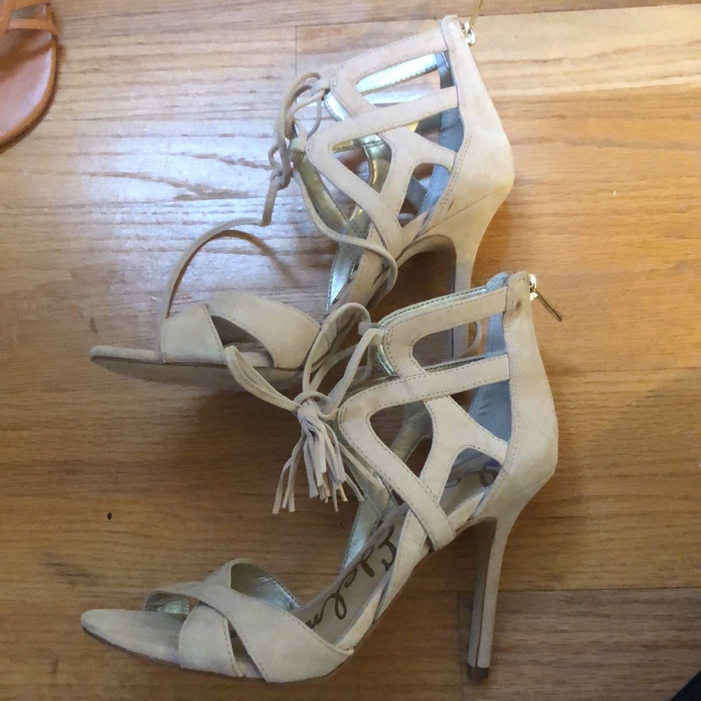 Sam Edelman Heels, light pink suede size 8 1/2 good condition